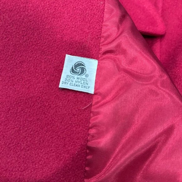 Vintage 1970s/80s Wool Coat - Double breasted coat in cherry/red - Picture 5 of 6